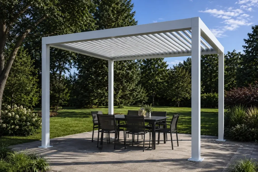 Alumínium bioklimatikus pergola építése
