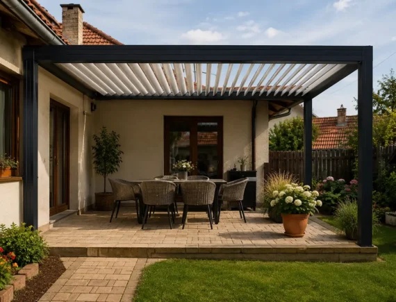 Alumínium bioklimatikus pergola építése