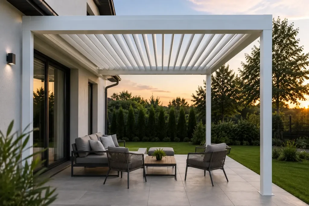 Alumínium bioklimatikus pergola építése