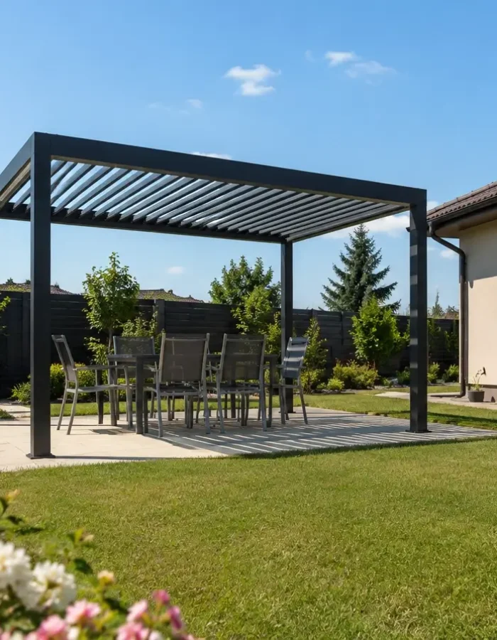 Alumínium bioklimatikus pergola építése