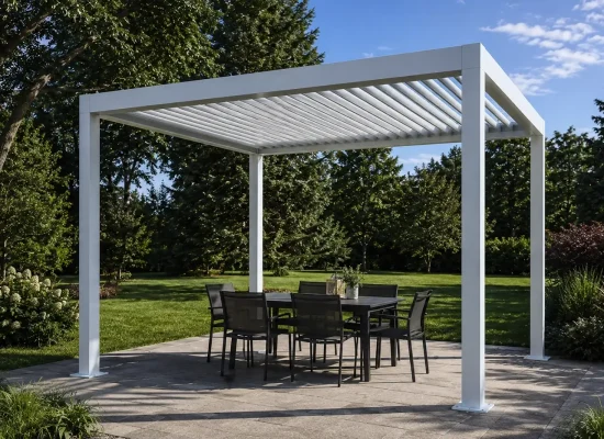 Alumínium bioklimatikus pergola építése