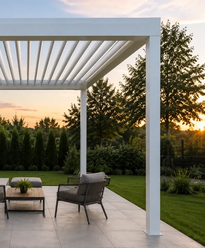 Alumínium bioklimatikus pergola építése